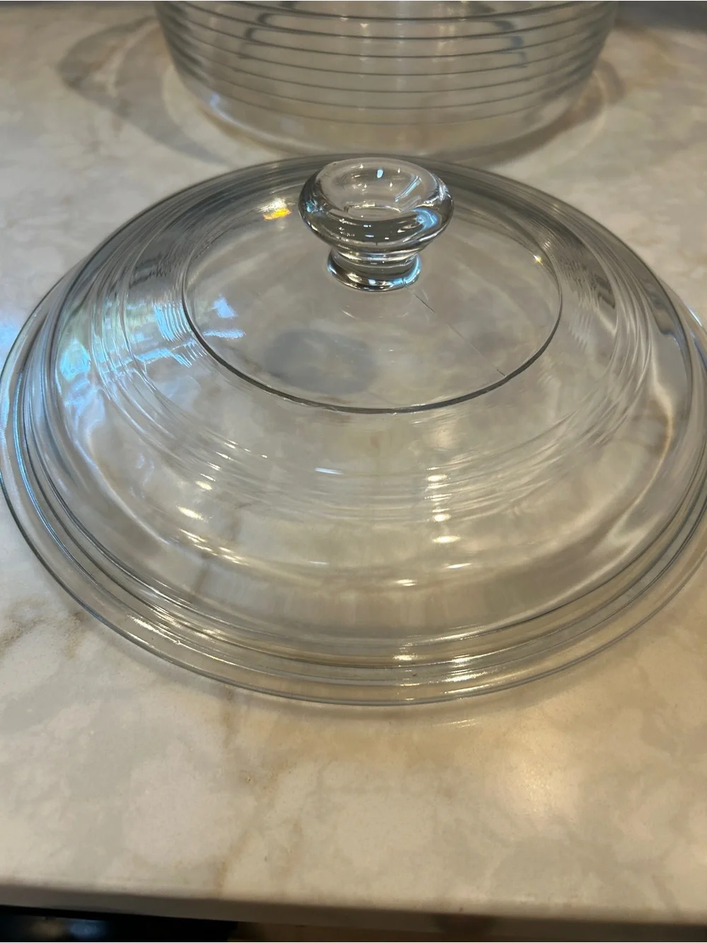 1990s Vintage Libbey Ribbed Glass Lidded Casserole Baking Dish- EUC